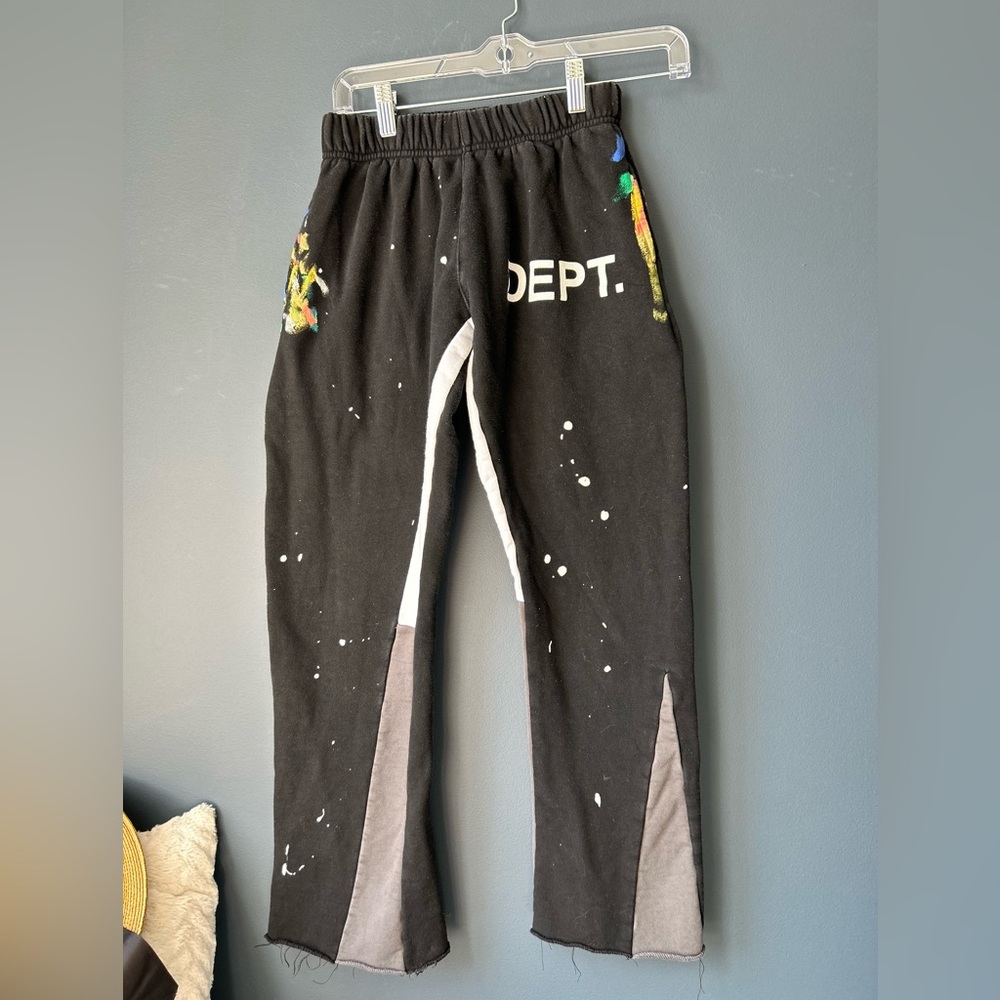 Gallery Dept. Black Paint Splatter Sweatpants | Artistic Streetwear Joggers , M